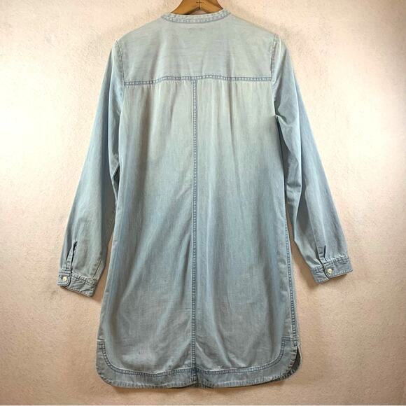J Crew Chambray Shirt Dress Sz S/M Preppy Western Coastal Cowgirl Festival - Picture 5 of 8